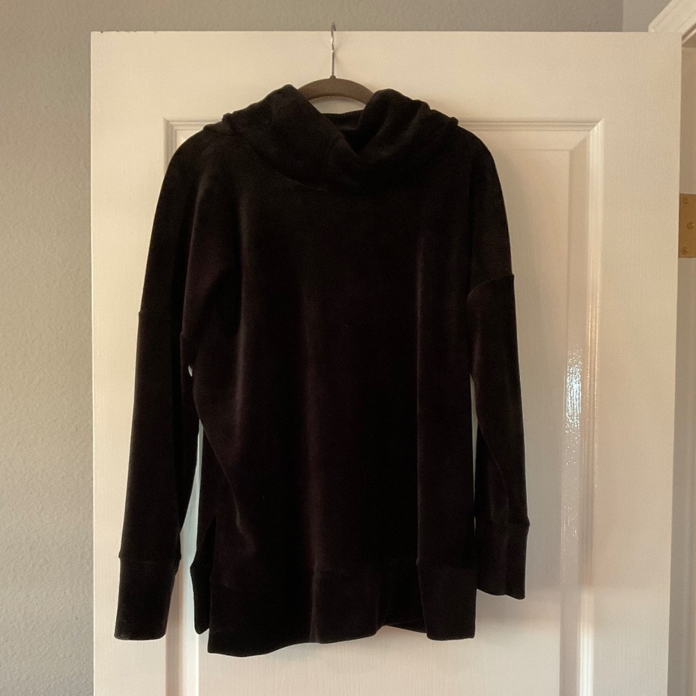 Lovapella “Velvet” black cowlneck tunic, S